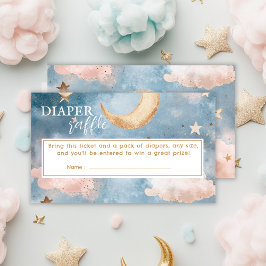 Moon and stars Diaper Raffle Baby Dusche Begleitkarte