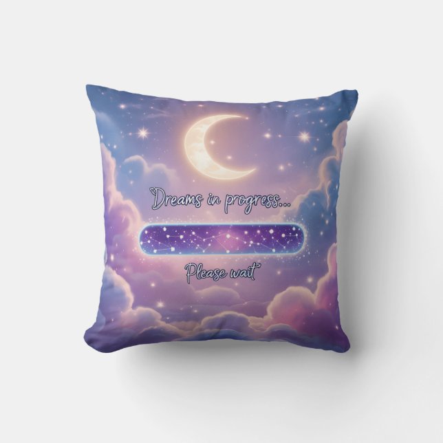 Moon and Stars Dream Throw Kissen (Vorderseite)