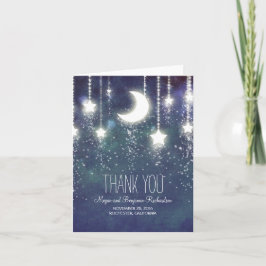 Moon and Stars Enchanted Navy Hochzeit Danke