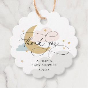Moon and Stars farbenfrohe Babydusche Danke Geschenkanhänger