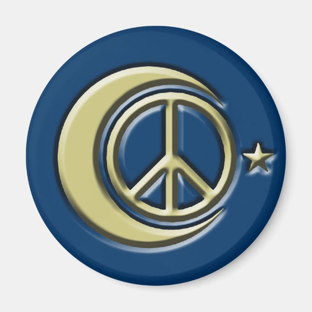 Moon and Stars for Peace Magnet (Vorne)