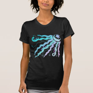 Moon and Stars Funky Abstrakt Wearable Art T-Shirt