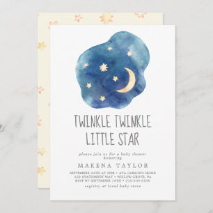 Moon and Stars Gender Neutral Twinkle Twinkle Einladung