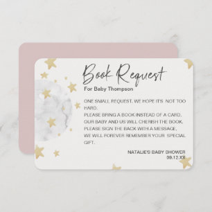 Moon and Stars Girl Pink Baby Showbucher anfordern Begleitkarte