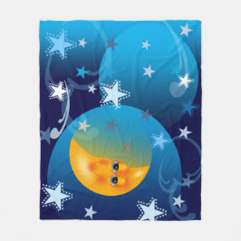 Moon and Stars Goodnight Blanket Fleecedecke