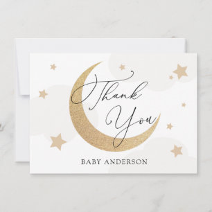 Moon and Stars Gray Clouds Kinderdusche Vielen Dan Dankeskarte