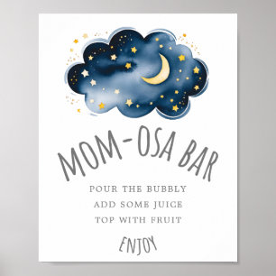 Moon and Stars Kinderdusche Mama-osa-Bar Zeichen Poster