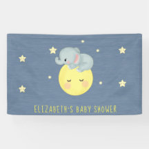 Moon and Stars Niedlich Elephant Baby Boy Dusche