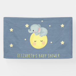 Moon and Stars Niedlich Elephant Baby Boy Dusche Banner