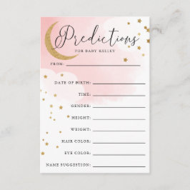Moon and Stars Pink Baby Showcard Begleitkarte