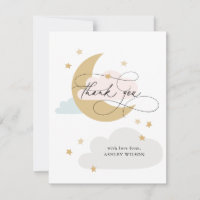 Moon and Stars Pink Blue Script Baby Dusche