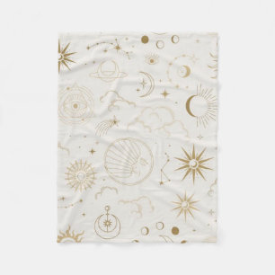 Moon and Stars Sky Bohemisch Blanket Fleecedecke