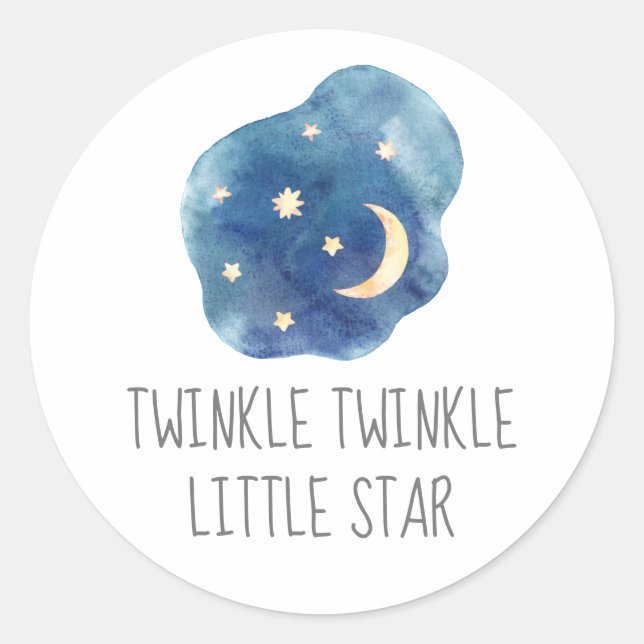 Moon and Stars Twinkle Twinkle Little Star Sticker (Vorderseite)
