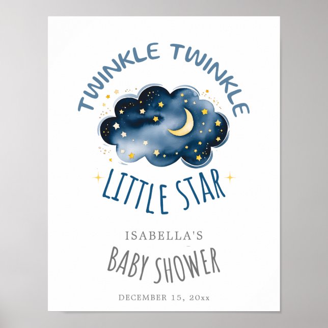 Moon and Stars Twinkle Twinkle Little Star Willkom Poster (Vorne)