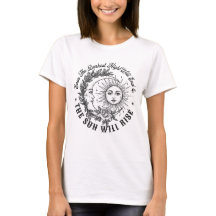 Moon and Sun Face Line Art T - Shirt - Celestial S