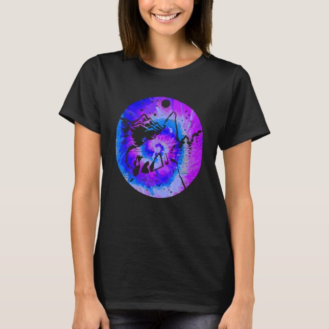 Moon and Wolf Wolves Wildtiere T-Shirt (Vorderseite)