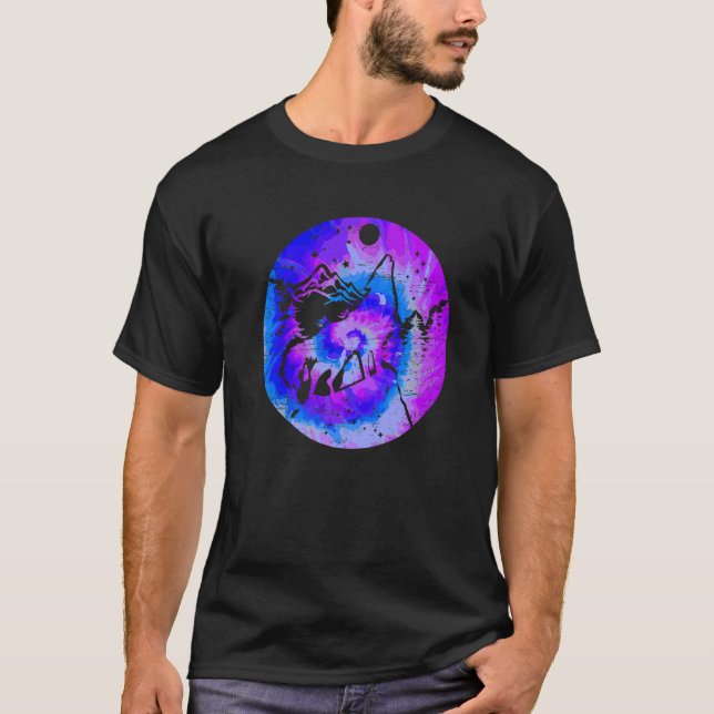 Moon and Wolf Wolves Wildtiere T-Shirt (Vorderseite)