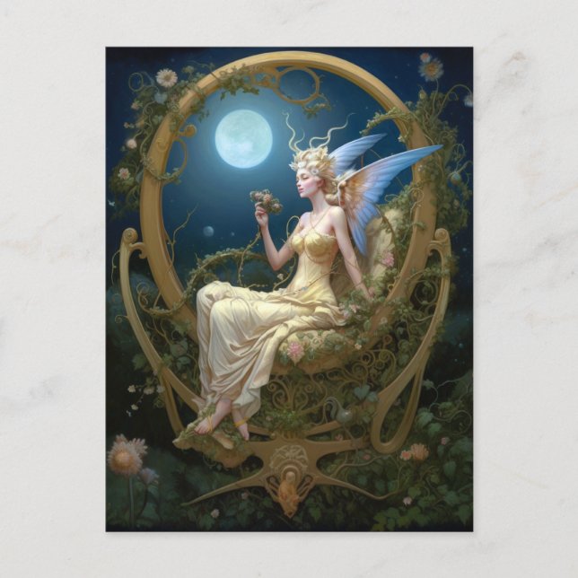 Moon Angel Fantasy Art Postkarte (Vorderseite)