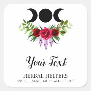 Moon Apothecary Labels Quadratischer Aufkleber