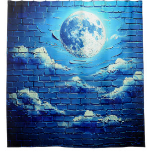 Moon Art Duschvorhang