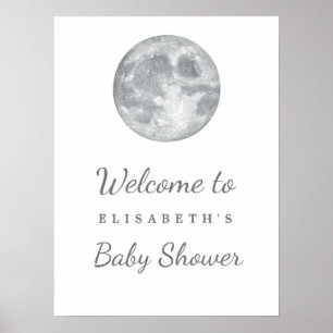 Moon Baby Dusche Begrüßungsanzeige Download Poster