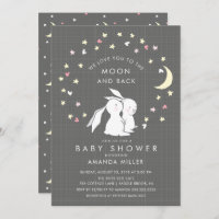 Moon & Back Bunny Baby Dusche Einladung