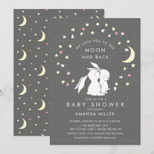 Moon & Back Bunny Baby Dusche Einladung