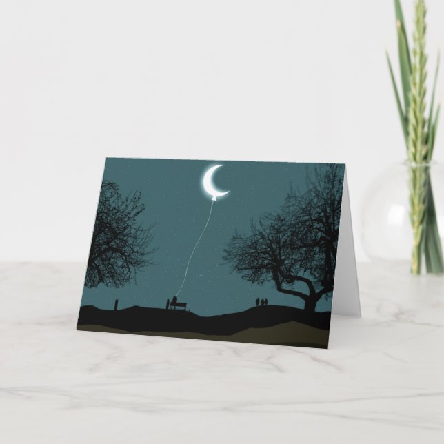 Moon Balloon Karte (Vorderseite)