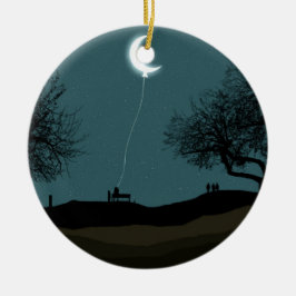 Moon Balloon Keramik Ornament