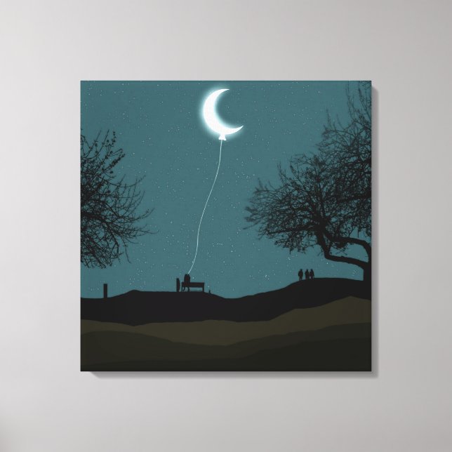 Moon Balloon Leinwanddruck (Vorderseite)