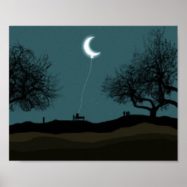 Moon Balloon Poster