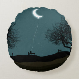 Moon Balloon Rundes Kissen