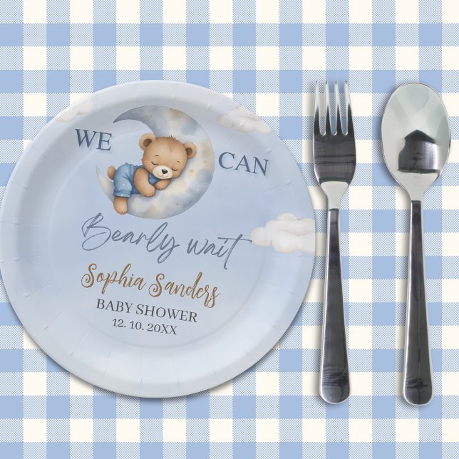 Moon Bear Baby Shower Paper Plates Pappteller (Von Creator hochgeladen)