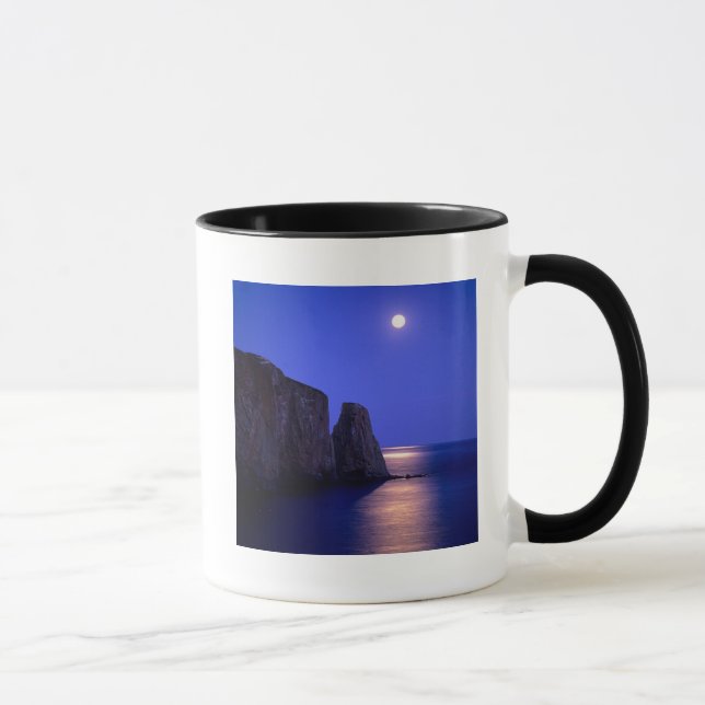 Moon bei Dämmerung | Perce Rock Gaspe Coast Quebec Tasse (Rechts)