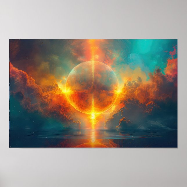 Moon bei Sonnenuntergang Poster (Vorne)