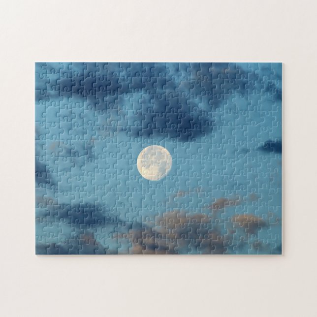 Moon bei Sunset Clouds Sky Puzzle (Horizontal)