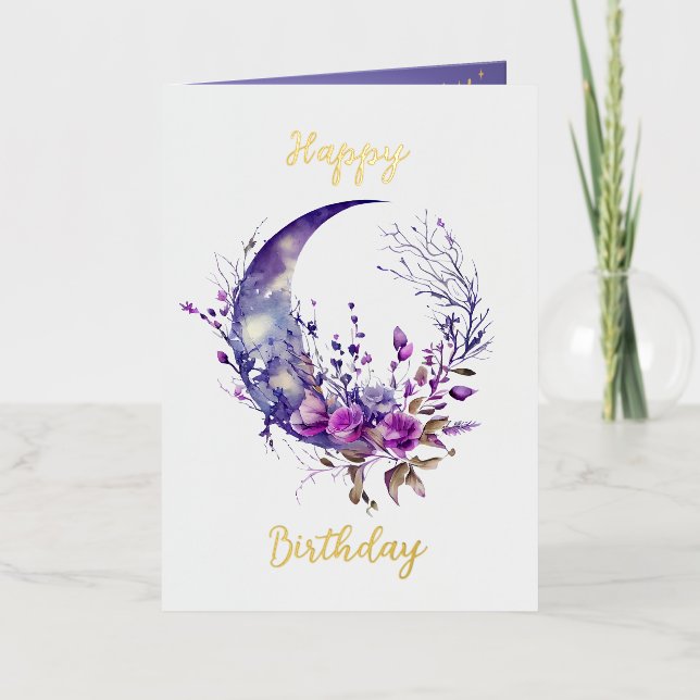 Moon Birthday Card (Vorderseite)
