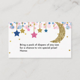 Moon Blue Pink Diaper Raffle Begleitkarte