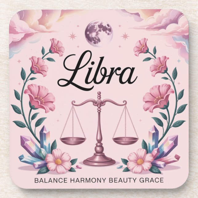 Moon Blume Kristalle Libra Untersetzer Set (Vorderseite)
