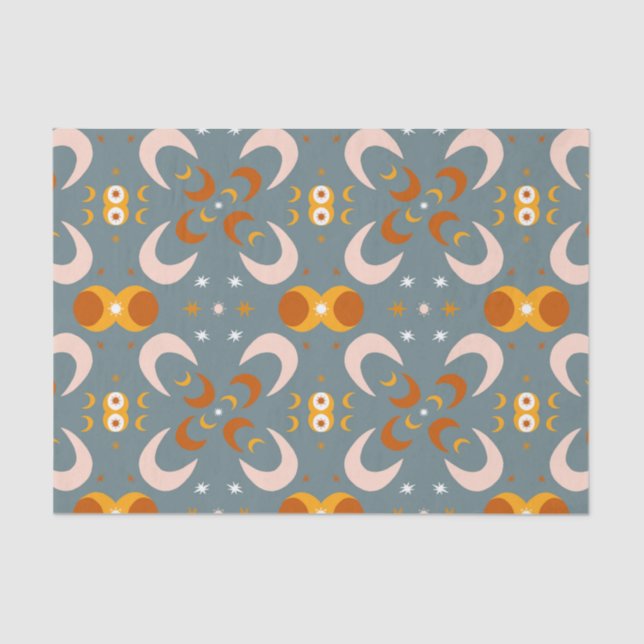 Moon Blume Pattern Geschenk Seidenpapier (Vorderseite)