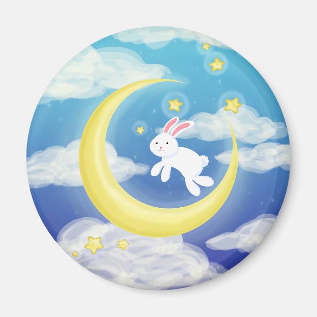 Moon Bunny Blue Magnet (Vorne)