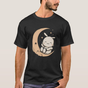 Moon Bunny Rabbit sitzend in Crescent Moon Oster T-Shirt