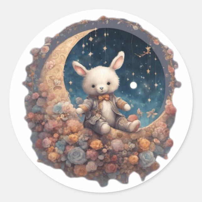 Moon Bunny Sticker (Vorderseite)