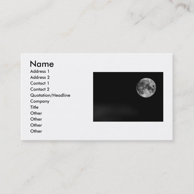 Moon Business Card Visitenkarte (Vorderseite)