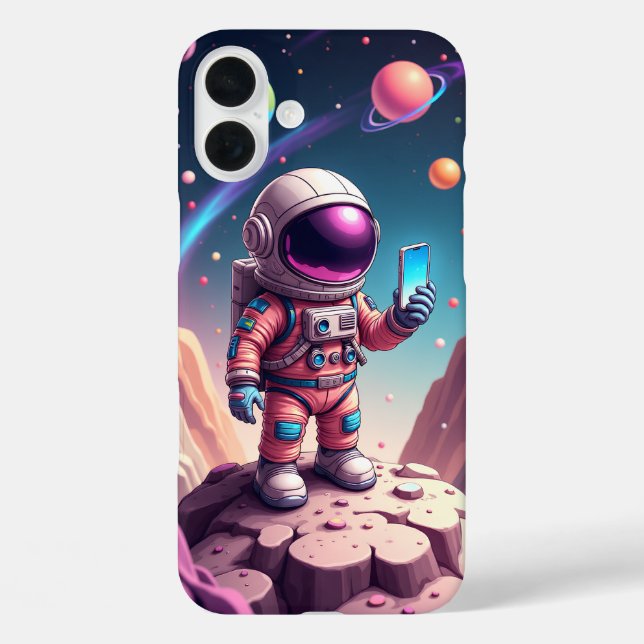 Moon Cartoon Astronaut Art Case-Mate iPhone Hülle (Rückseite)