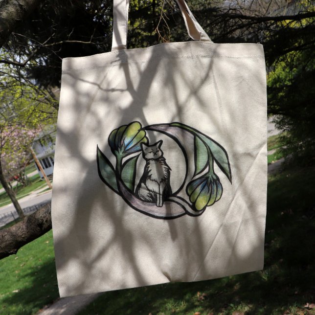 Moon Cat Blume Luna Katzen BlumenmoonCat Tragetasche (Von Creator hochgeladen)