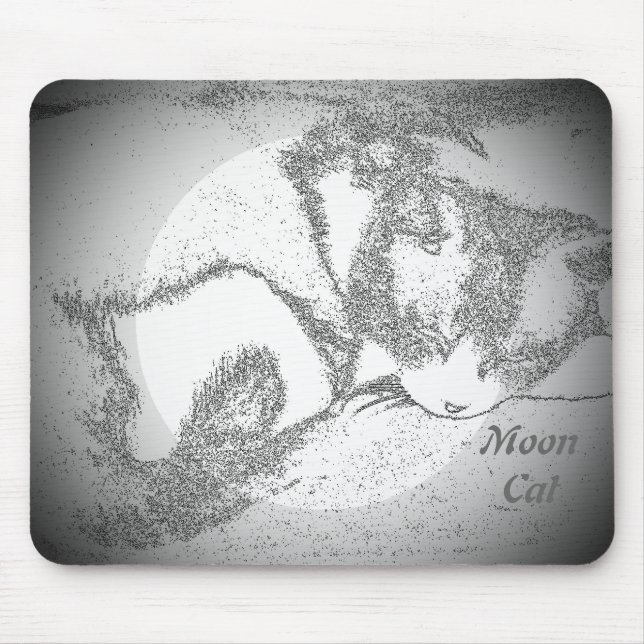 Moon Cat Digital Foto Mauspad (Vorne)
