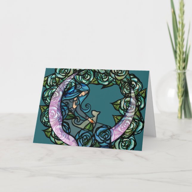 Moon Cat Goddesss MoonChild Cats Karte (Vorderseite)