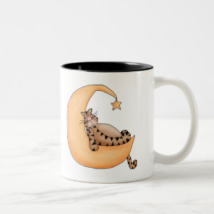 Moon Cat Nickerchen Zweifarbige Tasse