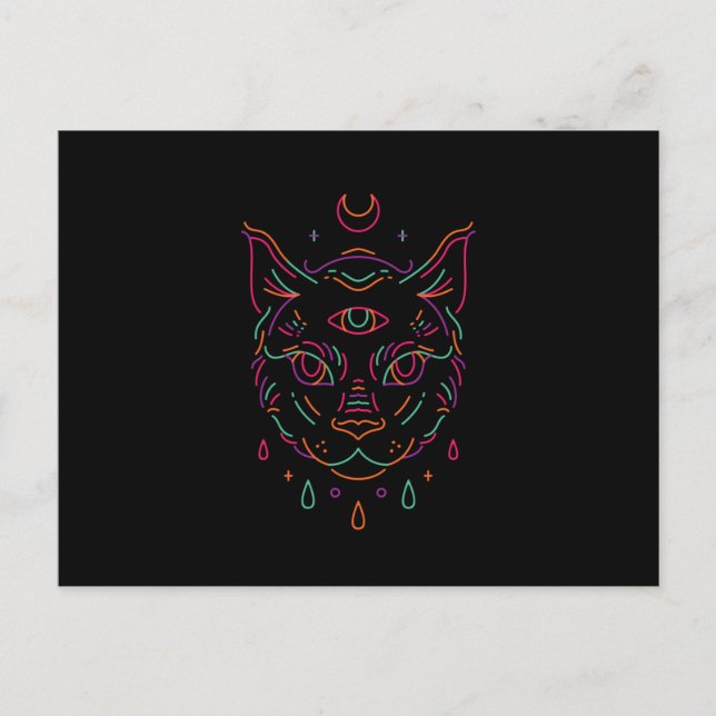 Moon Cat Postkarte (Vorderseite)